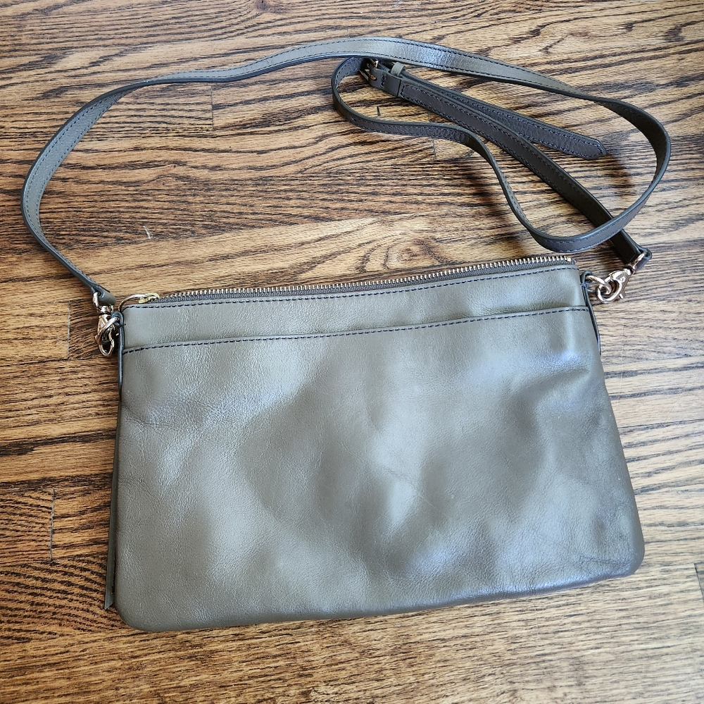 Fossil Taupe Leather Crossbody Bag - Picture 7 of 8